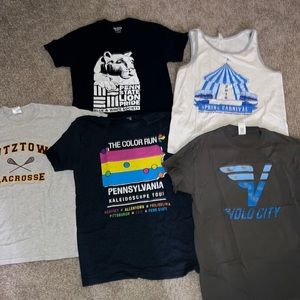 (5) shirts Penn State, Kutztown, and Volo City